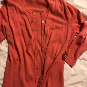 Whbm coral cardigan.